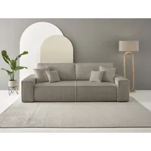 OTTO home 3-Sitzer OTTO HOME "FINNLEY, Schlafsofa 257 cm - OTTO. Verlässliche Qualität.", grau (taupe), B:257cm H:85cm T:102cm, Bezugstoff 100% PES ;Gramatur 400g/qm +/- 5%, Sofas, mit Bettkasten, in Bouclé, Struktur fein und Mega Cord