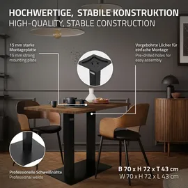 ML-Design Tischgestell Doppel 72 cm Metall Schwarz