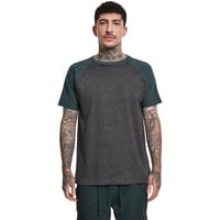 URBAN CLASSICS Herren Raglan Contrast Tee T-Shirt, Mehrfarbig (Charcoal/Bottlegreen 02251), 4XL