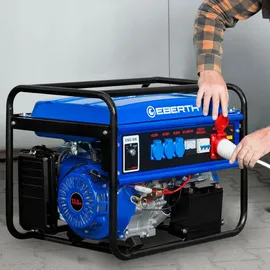 Eberth 5500 Watt Notstromaggregat Stromerzeuger Stromaggregat mit E-Start, 13 PS Benzinmotor, 4-Takt, 3-Phasen, 1x 400V, 3x 230V, 1x 12V, AVR