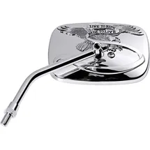 Hashiru Lenkerspiegel M10x1,25R ST03 eckig - chrom - Für Motorrad