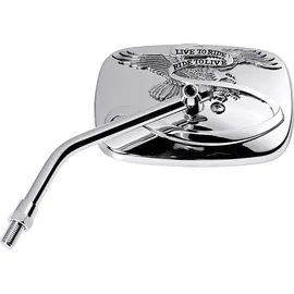 Hashiru Lenkerspiegel M10x1,25R ST03 eckig - chrom - Für Motorrad