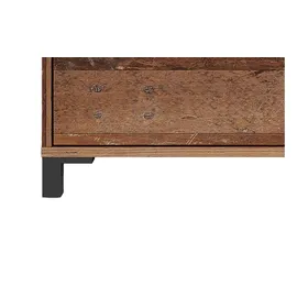 byLIVING Highboard Jackson/großes Sideboard Old Wood Vintage braun / 3-türig braun u. 1 Schubalde in Anthrazit/Wohnzimmerschrank mit 3 Türen und 1 Schubkasten/B 126, H 143, T 40 cm