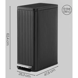 Songmics Mülleimer Küche 50 l Schwarz