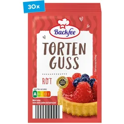 Backfee Tortenguss rot für 6 x 250 ml Flüssigkeit, 30er Pack