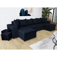 NAWSTOL Ecksofa U-Form mit Schlaffunktion, Sofa mit Bettkasten, Wohnzimmersofa, Wohnzimmersofa - Dunkelblau - Dunkelblau