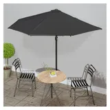 vidaXL Balkon-Sonnenschirm 300 x 150 cm schwarz halbrund