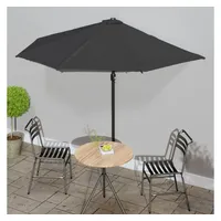 vidaXL Balkon-Sonnenschirm 300 x 150 cm schwarz halbrund