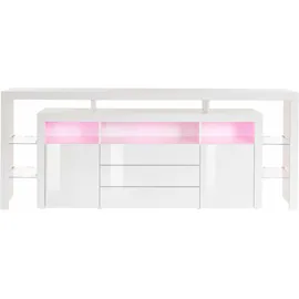 borchardt Möbel Sideboard BORCHARDT MÖBEL "Rosario", weiß (weiß hochglanz), B:220cm H:88cm T:35cm, Sideboards, Sideboard, Breite 220 cm