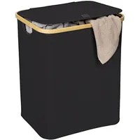 Wenko Wäschekorb Ecori 41 x 50 cm Polyester Schwarz