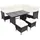 vidaXL Polyrattan Lounge-Set mit Auflagen 4-tlg. schwarz 43096