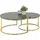 Hela Tische, 2er Set 80x41/60x37 cm Sintered Stone Mamor-Optik schwarz/goldfarbig