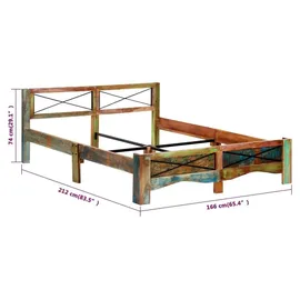 vidaXL Massivholzbett 160 x 200 cm Mehrfarbig