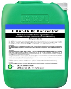 ILKA TR 80 Desinfektionsreiniger, Reinigungmittel mit schnelller Tiefenwirkung, 10 Liter - Kanister