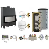 Kratki wassergeführter Kamineinsatz Lucy PW 20 | Hygieneset | 20 kW