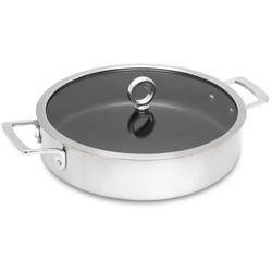 Schmorpfanne mit Kupferkern 28 cm flach beschichtet mit Seitengriffe 4 Liter