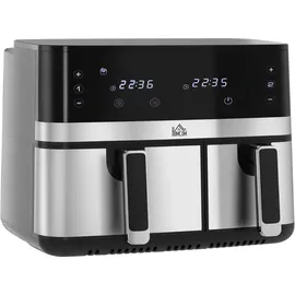 Homcom Heißluftfritteuse 8,5L Doppelkammer Schwarz