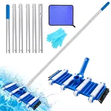 Poolsauger Staubsauger,Pool Staubsauger mit 2.1M Verstellbarem Stab,Pool Reinigung Bodensauger,40CM Saugbürste für Pool,Pool Bodensaugerbürste mit seitlichen Borsten
