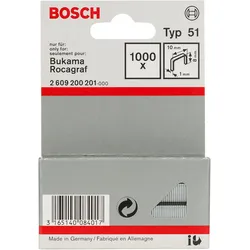 Bosch Flachdrahtklammer Typ 51, Breite (mm): 10, Dicke (mm): 1 - 2609200201
