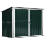 Outsunny Mülltonnenbox Müllbox für 2 Mülltonnen abschließbar Stahl Grün