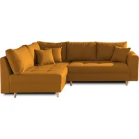 Lisa Design Rune, Ecksofa, mit hocker, 4-Sitzer, skandinavischer Stil, links , Gelb - Gelb