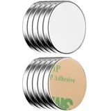 ECENCE Magnete silber, Neodym Magnet, Ø 18 mm, Höhe 2 mm, selbstklebend, 10 Stück