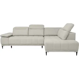 werk2 Ecksofa WERK2 "Focus-L, elektrisch erweiterbare Sitztiefe um ca. 30 cm, L-Form", natur, B:204cm H:82cm T:278cm, 92% Polyester, 8% Nylon, Sofas, Ecksofa, Komfort nach Maß: Ausziehbare Sitztiefe, verstellbare Kopfteile & Füße