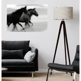 Queence Wandsticker QUEENCE "Horses", schwarz, B:90cm H:60cm T:0,1cm, Folie, Wandtattoos, Selbstklebend, kinderleichte Anbringung