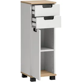 Schildmeyer Emmik Stauraumschrank 30,3 x 88,1 x 32,6 cm Weiß/Eiche