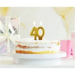 40. Geburtstag Kerze gold Zahl
