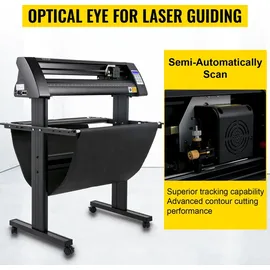 Vevor Vinyl Schneideplotter 870 mm Folienschneider Leistung 95 W Spannung AC 85-264 V, Plottermaschine Halbautomatisch mit Ständer, Signmaster-Software, Aluminiumlegierung, ARM, DMPL / HPGL, Windows