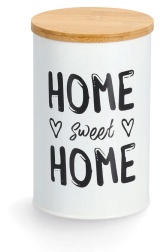 Zeller Vorratsdose mit Bambusdeckel, 1000 ml, Stilvolle Frischhaltedose mit Schriftzug, Schriftzug: Home