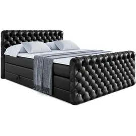 altdecor Boxspringbett BOXI8-Z KING 120 x 200 cm H3/H4 Schwarz