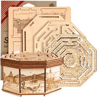 ESC WELT Secret Maze Box 3D Puzzle Spiel aus Holz - Kreative Geschenkbox für Geld, Gutscheine, Geschenkkarten - 3-in-1 Holzbox Spiel - Geschenkbox für Jugendliche und Erwachsene - 3D Holzpuzzle