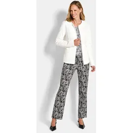 GOLDNER Sommerjacke GOLDNER "Elegante Baumwolljacke mit Struktur", Damen, Gr. 42, weiß, Obermaterial: 98% Baumwolle CO. 2% Elasthan EL., Jacken, Jaquardstruktur im Jersey