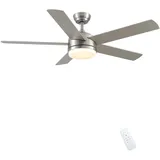 CJOY 132cm Deckenventilator mit Beleuchtung und Fernbedienung Leise, Deckenlampe mit Ventilator Dimmbar, Deckenventilator mit Fernbedienung Reversibel DC Zweifarbiger Ventilatorflügel