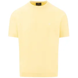 FYNCH-HATTON regular fit T-Shirt mit Leinen-Anteil in Strick-Optik, gelb, XL
