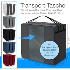 eloneo Transporttasche für Klappmatratze 90 x 200 x 15 cm