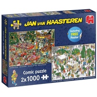JUMBO Spiele Jumbo Puzzle Jan van Haasteren Christmas Dinner (2X1000 pcs)
