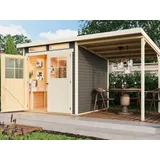 Gartenhaus Gerätehaus Pultdach Holz Holzhaus Garten terragrau Fichte inkl. Anbau