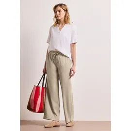 STREET ONE STREET ONE, Damen, Gr. 40, Länge 30, beige (cobble stone (länge 30)), Web, Obermaterial: 59% Polyester, 40% Viskose, 1% Elasthan, unifarben, loose fit lang, Hosen Jogginghose, mit elastischem Bund
