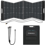 SWAREY Faltbares Solarpanel 200W Tragbar Solarmodul mit 18V DC Ausgang, Typ-C PD 18W, USB QC 3.0, ETFE Monokristallin Solar Panel für Powerstation Solargenerator Camping Garten Laptop, Schwarz