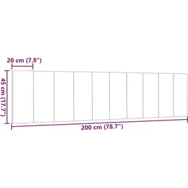 vidaXL Kopfteil-Kissen Hanko Schwarz 200 cm Stoff