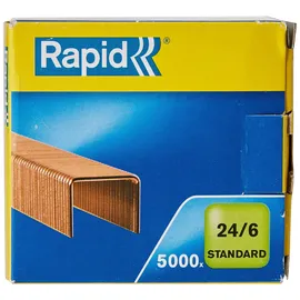 Leitz Rapid Heftklammern (24/6 mm, Standard, verkupfert) 5000 Stück