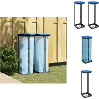 vidaXL Müllsackständer 2 Stk. Schwarz und Blau 120 L PP - Mülltonnen & Abfalleimer - Schwarz