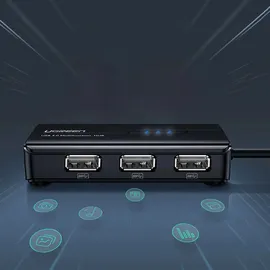 UGREEN USB 2.0 HUB RJ45 Ethernet Adapter 3+1 Port USB 2.0-Hub Schwarz