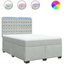 vidaXL Boxspringbett 140 x 200 cm Hellgrau