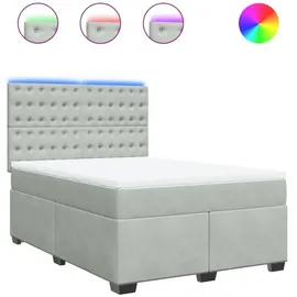 vidaXL Boxspringbett 140 x 200 cm Hellgrau