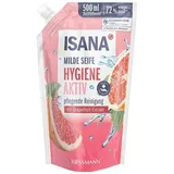 Isana Milde Seife Hygiene Aktiv Nachfüllbeutel rosa,