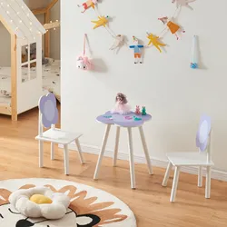 Kindersitzgruppe Simrishamn mit Blumen-Design Weiß/Lila